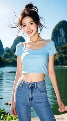 风景与美女图片(美人图---山水间，美少女与风景同在)
