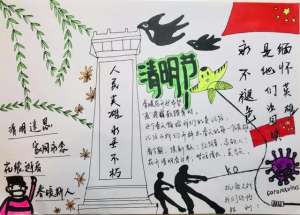 手抄报汽车(贵博假期·清明寄哀思 先烈云缅怀手抄报制作活动回顾)