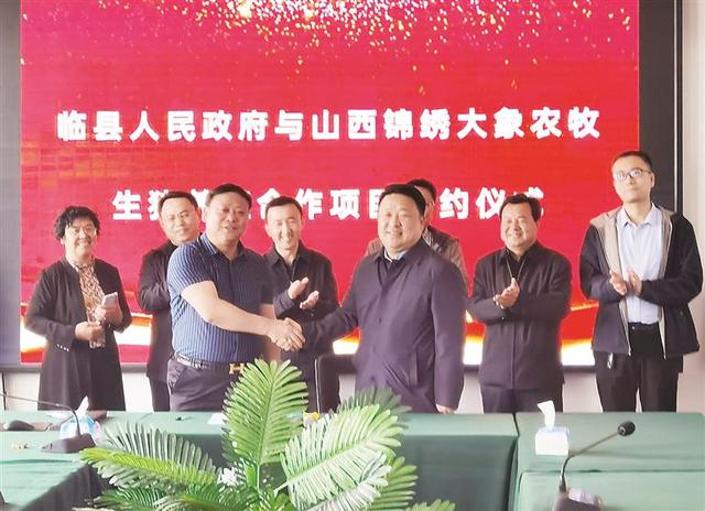 临县与山西锦绣大象农牧公司签约生猪养殖合作项目